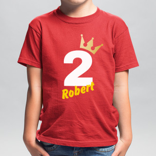 Kindergeburtstags-T-Shirt mit Namen und Alter nach Wahl