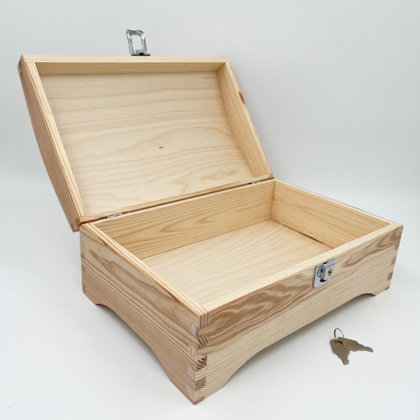 Andenkenbox aus Holz "Taufbox mit kleinem Elefanten"