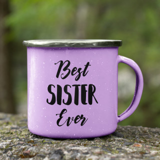 Metallbecher „Best sister ever“