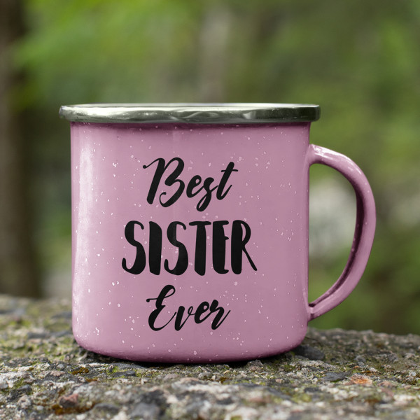 Metallbecher „Best sister ever“ Metallbecher „Best sister ever“
