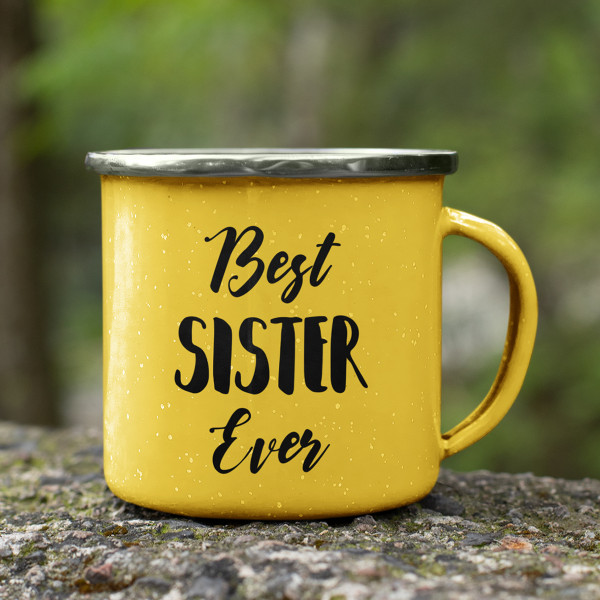 Metallbecher „Best sister ever“ Metallbecher „Best sister ever“
