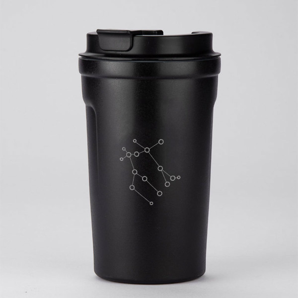 Metall-Thermobecher „Sternzeichen-Konstellation“ mit Ihrem gewählten Sternzeichen (400ml)