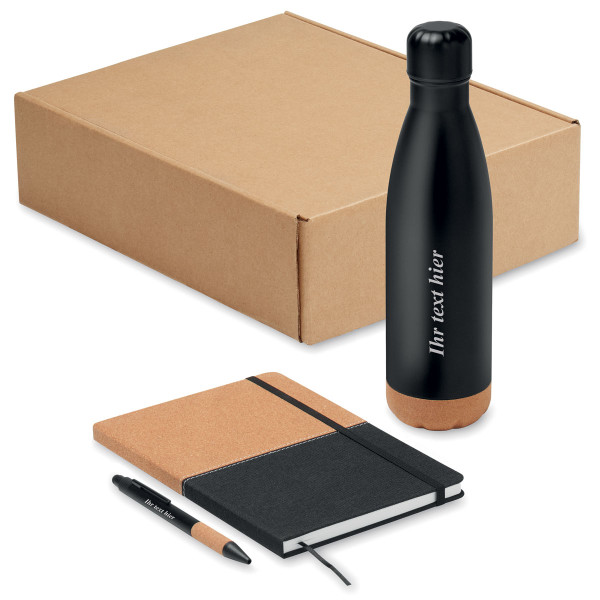 Nachhaltiges Geschenkset "ECO Black" mit Ihrem Wunschtext