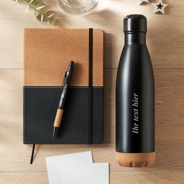 Nachhaltiges Geschenkset "ECO Black" mit Ihrem Wunschtext