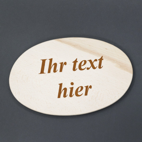 Ovales Schneidebrett aus Holz mit Ihrem Wunschtext Ovales Schneidebrett aus Holz mit Ihrem Wunschtext