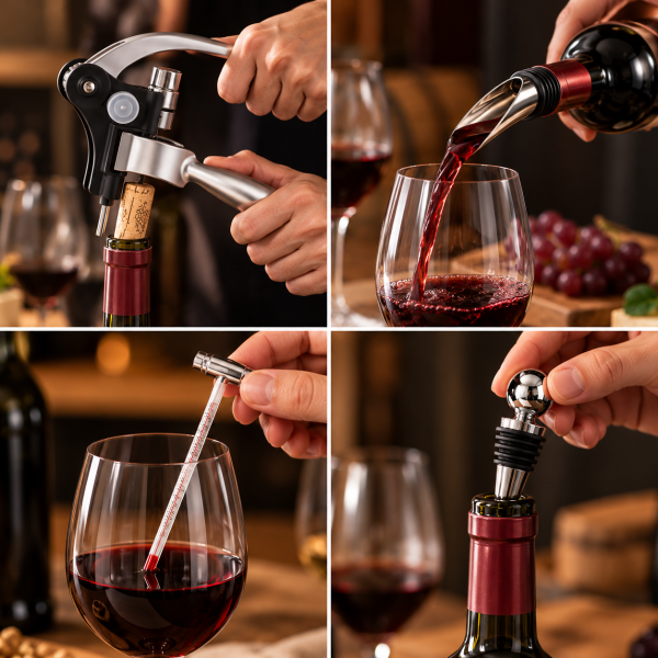 Luxuriöses Weinaccessoire-Set im Koffer