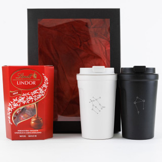 Premium Geschenkset für Paare "Sternzeichenaufstellung" mit Ihrem gewählten Sternzeichen (400ml)