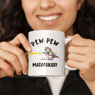 Tasse „Pew Pew Einhorn“