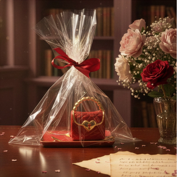 Tasse "Handtasche" mit Untertasse und herzförmigem Löffel