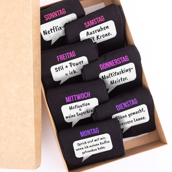 Socken-Set für Damen "Wochenpaket der Chefin" Socken-Set für Damen "Wochenpaket der Chefin"