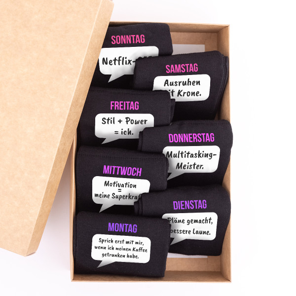 Socken-Set für Damen "Wochenpaket der Chefin" Socken-Set für Damen "Wochenpaket der Chefin"