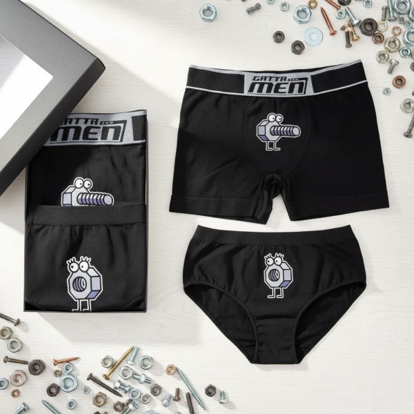Unterwäsche-Set für Paare "Freche Schrauben"