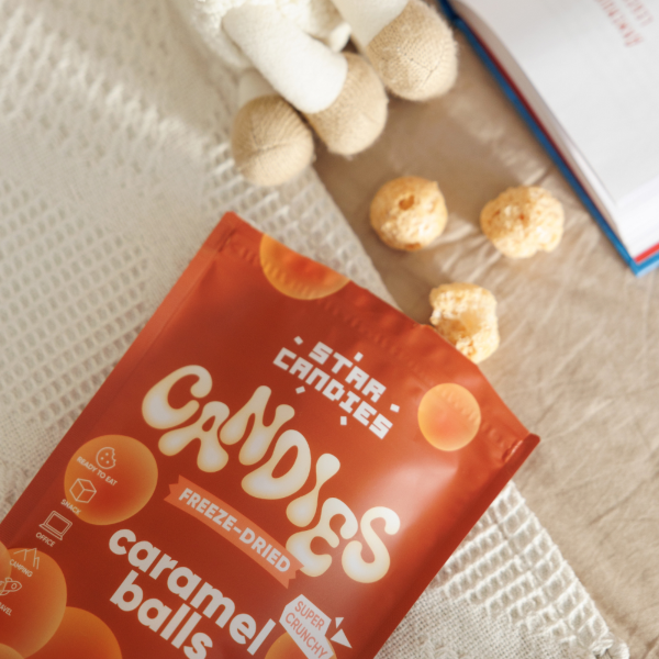 STAR CANDIES Gefriergetrocknete Bonbons "Caramel balls", 40g.