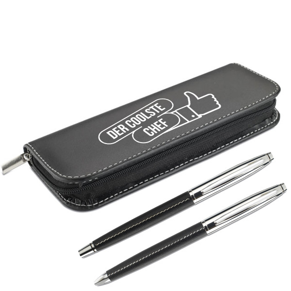 Stiftset mit Etui "Der coolste Chef" Stiftset mit Etui "Der coolste Chef"