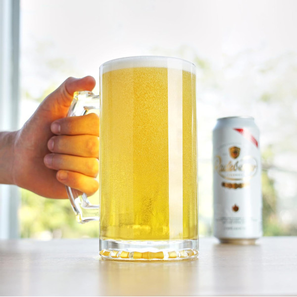 Glasbierkrug mit Henkel (500 ml)