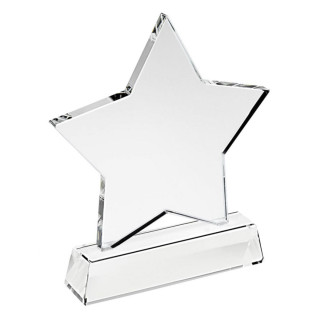 Glastrophäe "Star" ohne Aufdruck