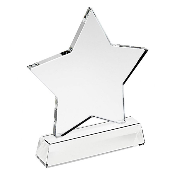 Glastrophäe "Star" ohne Aufdruck