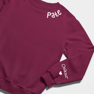 Sweatshirt "Pate" mit den Namen der Kinder auf dem Ärmel (ohne Kapuze)