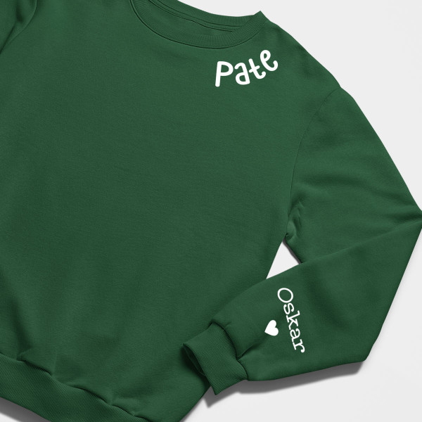 Sweatshirt "Pate" mit den Namen der Kinder auf dem Ärmel (ohne Kapuze)