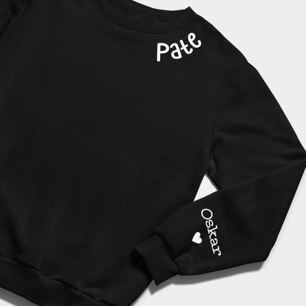 Sweatshirt "Pate" mit den Namen der Kinder auf dem Ärmel (ohne Kapuze)