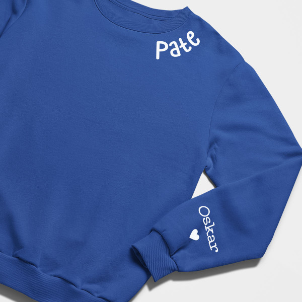 Sweatshirt "Pate" mit den Namen der Kinder auf dem Ärmel (ohne Kapuze)