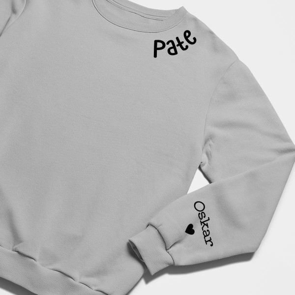 Sweatshirt "Pate" mit den Namen der Kinder auf dem Ärmel (ohne Kapuze)