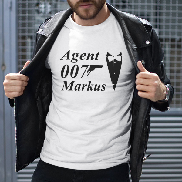 T-Shirt „Agent 007“ mit dem Namen Ihrer Wahl T-Shirt „Agent 007“ mit dem Namen Ihrer Wahl