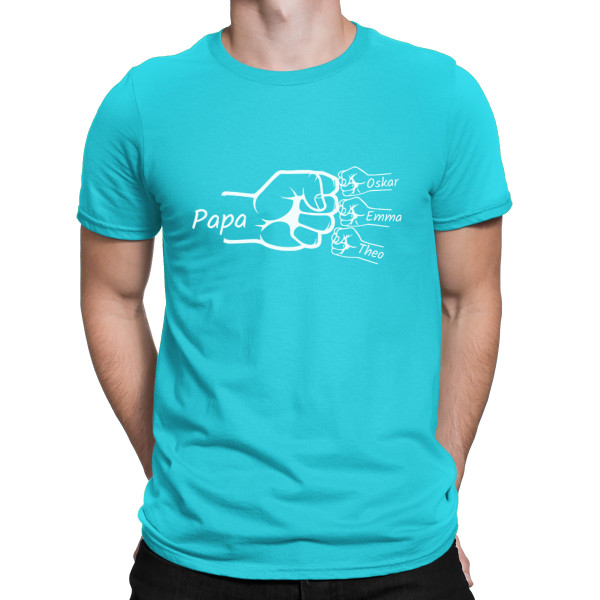 T-Shirt "Dad's Team" mit den Namen der Kinder