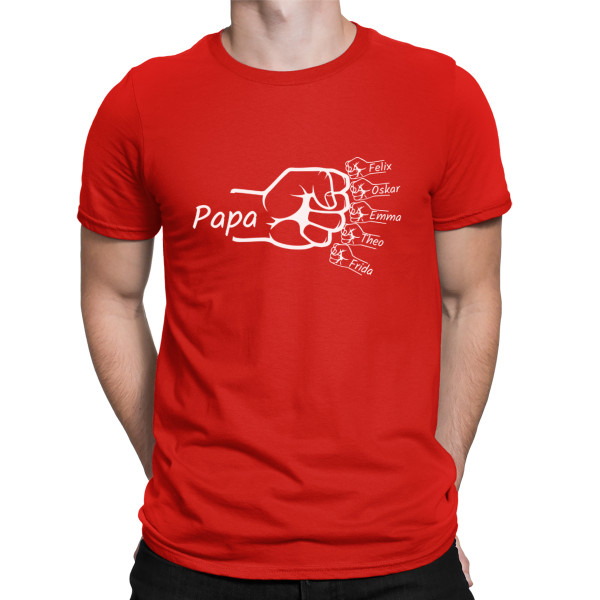 T-Shirt "Dad's Team" mit den Namen der Kinder