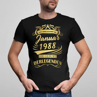 T-Shirt "Legend" mit dem von Ihnen gewählten Datum