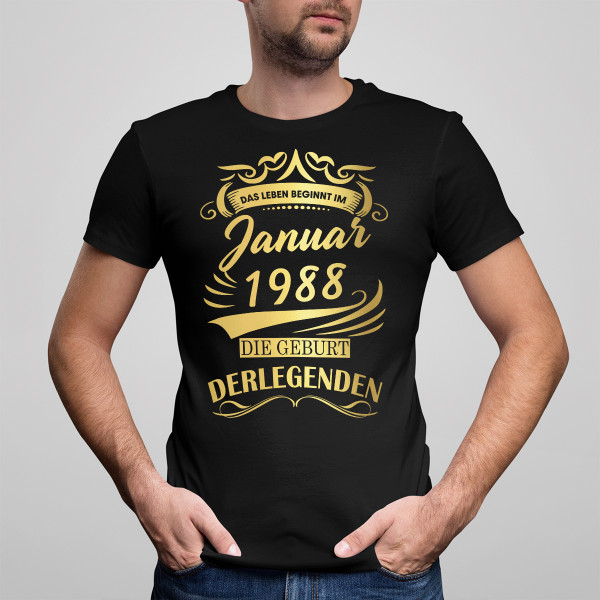 T-Shirt "Legend" mit dem von Ihnen gewählten Datum
