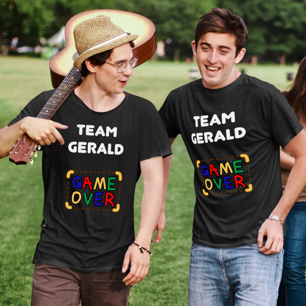 T-Shirt „Team des Bräutigams“ mit dem Namen Ihrer Wahl
