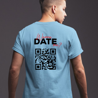 T-Shirt "Willst du mit mir ausgehen?" mit personalisiertem QR-Code