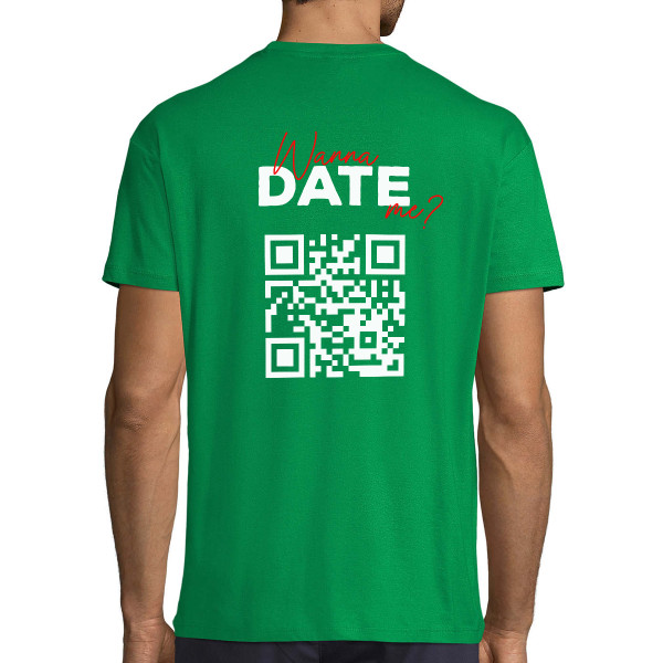 T-Shirt "Willst du mit mir ausgehen?" mit personalisiertem QR-Code