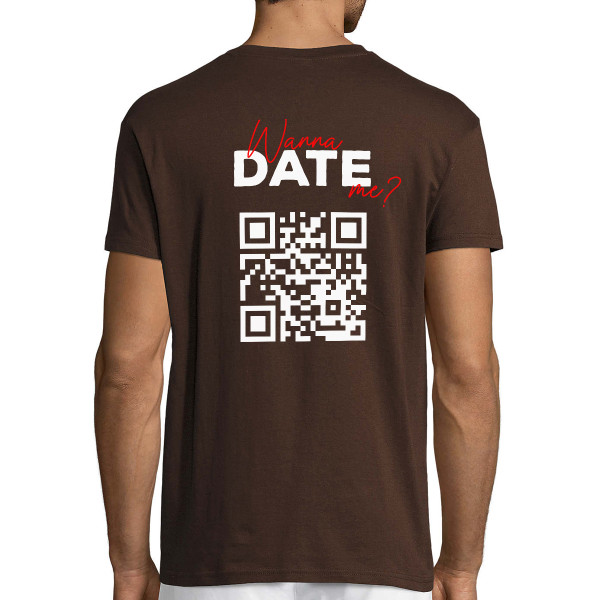 T-Shirt "Willst du mit mir ausgehen?" mit personalisiertem QR-Code