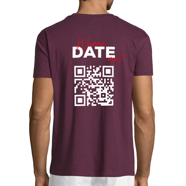 T-Shirt "Willst du mit mir ausgehen?" mit personalisiertem QR-Code