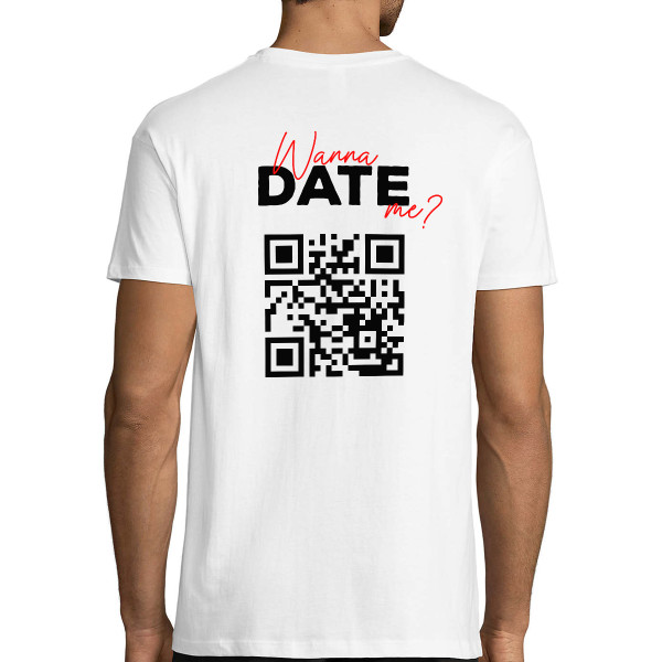 T-Shirt "Willst du mit mir ausgehen?" mit personalisiertem QR-Code