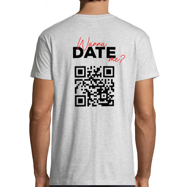T-Shirt "Willst du mit mir ausgehen?" mit personalisiertem QR-Code