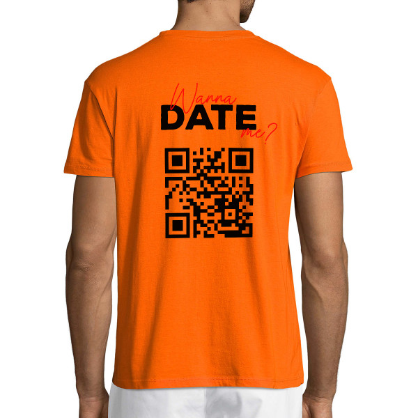 T-Shirt "Willst du mit mir ausgehen?" mit personalisiertem QR-Code