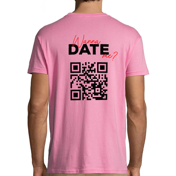 T-Shirt "Willst du mit mir ausgehen?" mit personalisiertem QR-Code