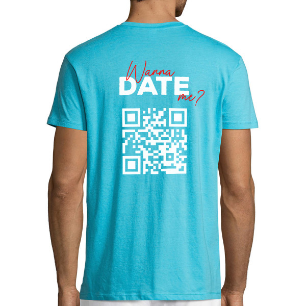 T-Shirt "Willst du mit mir ausgehen?" mit personalisiertem QR-Code
