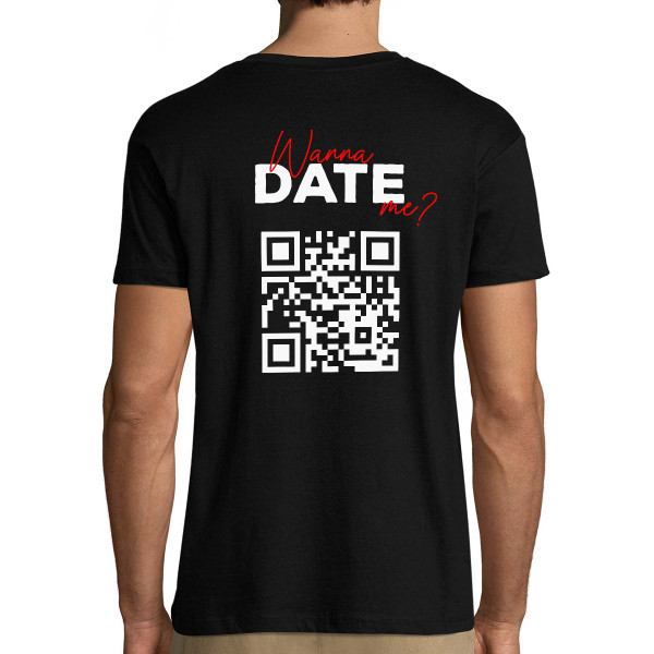 T-Shirt "Willst du mit mir ausgehen?" mit personalisiertem QR-Code