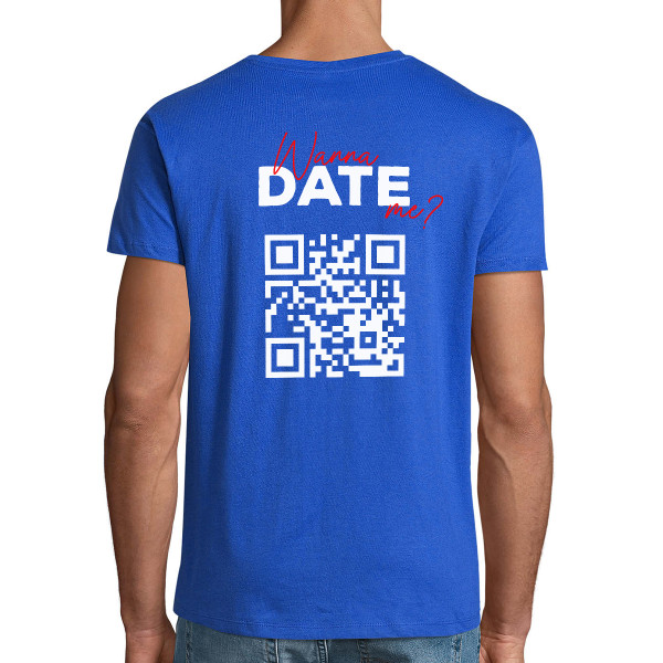 T-Shirt "Willst du mit mir ausgehen?" mit personalisiertem QR-Code