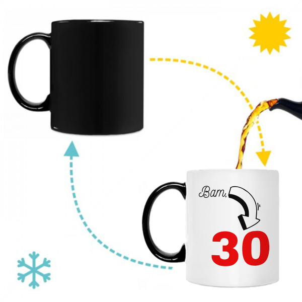 Tasse „Bam, Geburtstag ist da“ mit der Jahreszahl Ihrer Wahl Tasse „Bam, Geburtstag ist da“ mit der Jahreszahl Ihrer Wahl