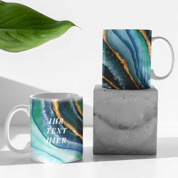 Tasse „Marble night“ mit Ihrem Wunschtext Tasse „Marble night“ mit Ihrem Wunschtext