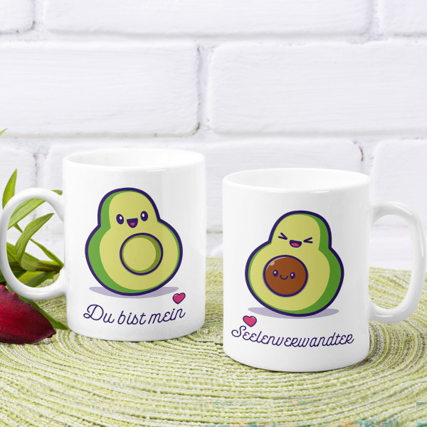 Tassenset für Paare  "Avocados"