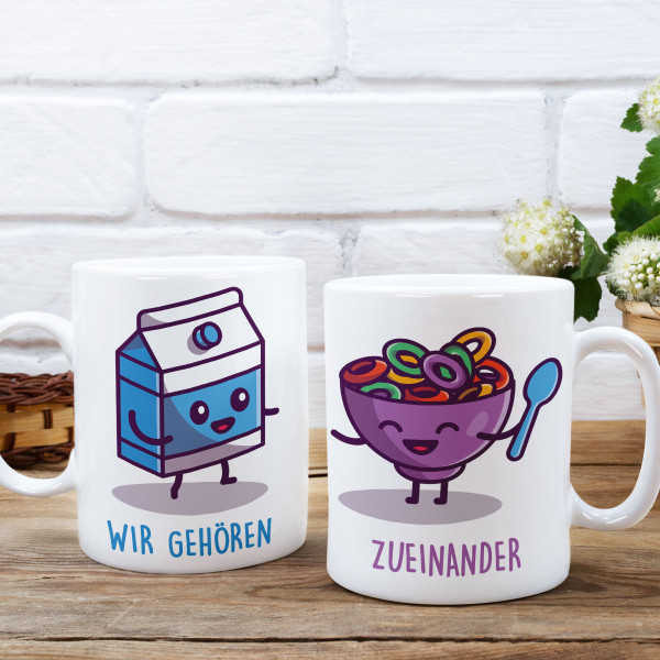 Tassenset für Paare  "Frühstückspaar"