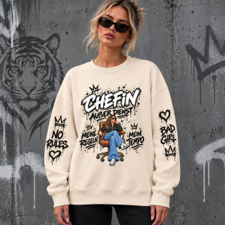 Unisex-Sweatshirt in Pastelltönen "Chefin außer Dienst"