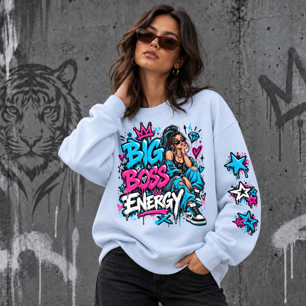 Unisex-Sweatshirt in Pastelltönen "Big Boss Energy"