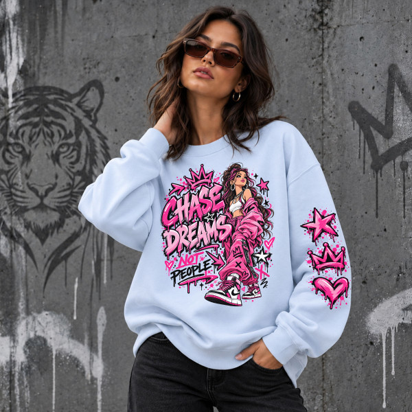 Unisex-Sweatshirt in Pastelltönen "Chase dreams, not people"